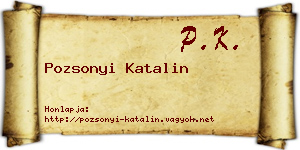 Pozsonyi Katalin névjegykártya
