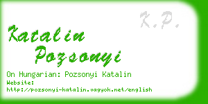 katalin pozsonyi business card